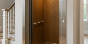 Elevador residencial elegante en casa moderna