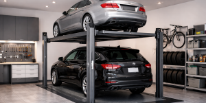 elevador para autos en espacios reducidos en México instalado en cochera moderna