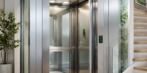 elevador residencial moderno eficiente energéticamente en México con sistema sin cuarto de máquinas