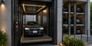 elevador para autos en México optimizando espacio en estacionamiento moderno vertical