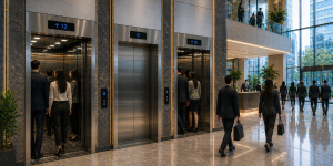 sistemas de elevadores en México en edificio moderno con alto flujo y operación eficiente