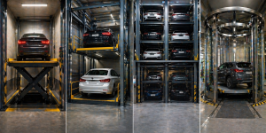 comparativa elevadores para autos en México en estacionamiento moderno con sistema vertical automatizado