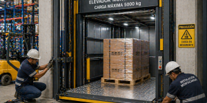instalación de elevador montacargas en México para uso comercial intensivo en entorno industrial