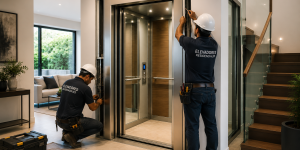 Instalación de elevadores residenciales en México en casa moderna