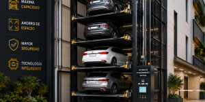 Mejor sistema de estacionamiento vertical en México con autos en plataformas modernas