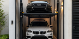 Solución con elevadores para autos en México para espacios reducidos en una cochera compacta