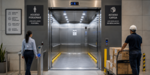 Elevadores comerciales para carga y personas en México con cabina amplia, accesos separados y operación segura.