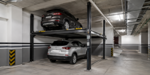 Elevadores para autos en México para sótanos con plataforma segura y altura adaptada al estacionamiento.