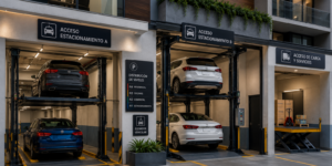Sistemas de elevadores para proyectos mixtos en México con plataformas vehiculares y accesos independientes.