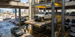 El mejor elevador comercial para autos de alto uso en México en pleno funcionamiento